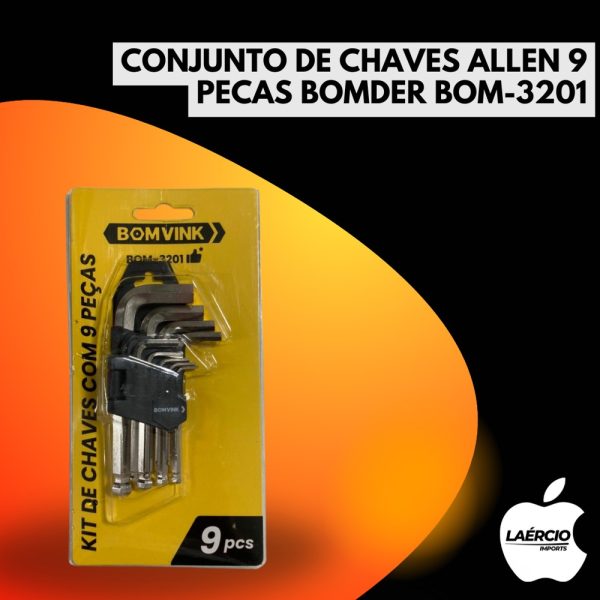 CONJUNTO DE CHAVES ALLEN 9 PECAS BOMDER BOM-3201