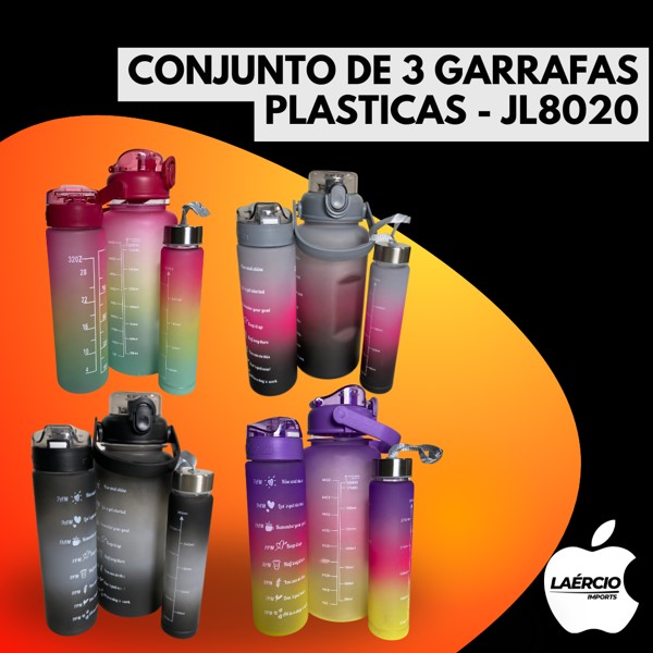 CONJUNTO DE 3 GARRAFAS PLASTICAS - JL8020