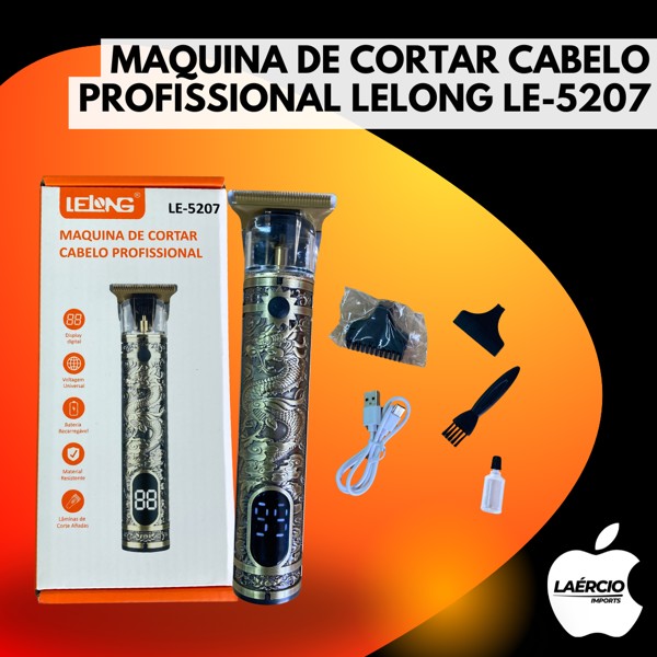 MAQUINA DE CORTAR CABELO PROFISSIONAL LELONG LE-5207