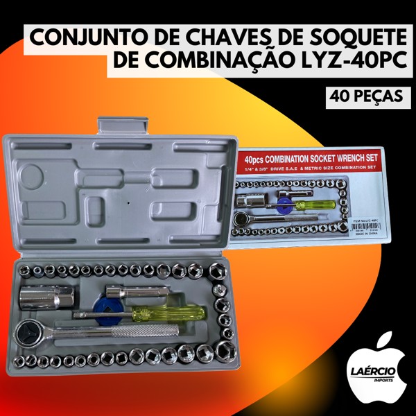 CONJUNTO DE CHAVES DE SOQUETE DE COMBINAÇÃO LYZ-40PC