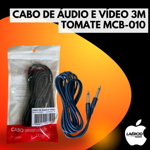 CABO DE ÁUDIO E VÍDEO 3M TOMATE MCB-010