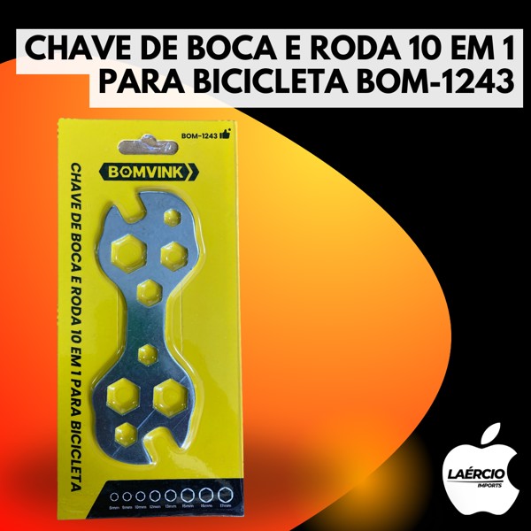 CHAVE DE BOCA E RODA 10 EM 1 PARA BICICLETA BOM-1243