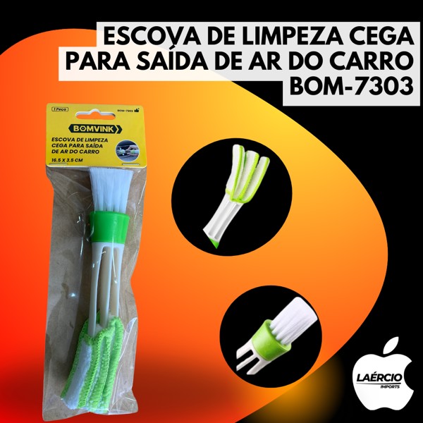 ESCOVA DE LIMPEZA CEGA PARA SAÍDA DE AR DO CARRO BOM-7303