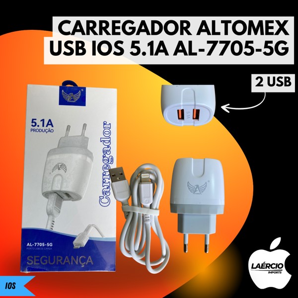 CARREGADOR ALTOMEX USB IOS 5.1A AL-7705-5G