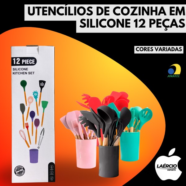 UTENCÍLIOS DE COZINHA EM SILICONE 12 PEÇAS