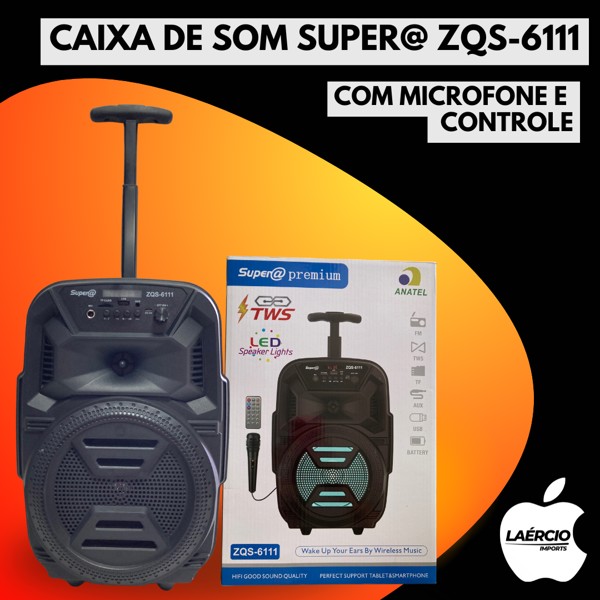 CAIXA DE SOM SUPER@ ZQS-6111 COM MICROFONE E CONTROLE