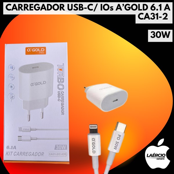 CARREGADOR USB-C/ IOs A’GOLD 6.1 30W CA31-2